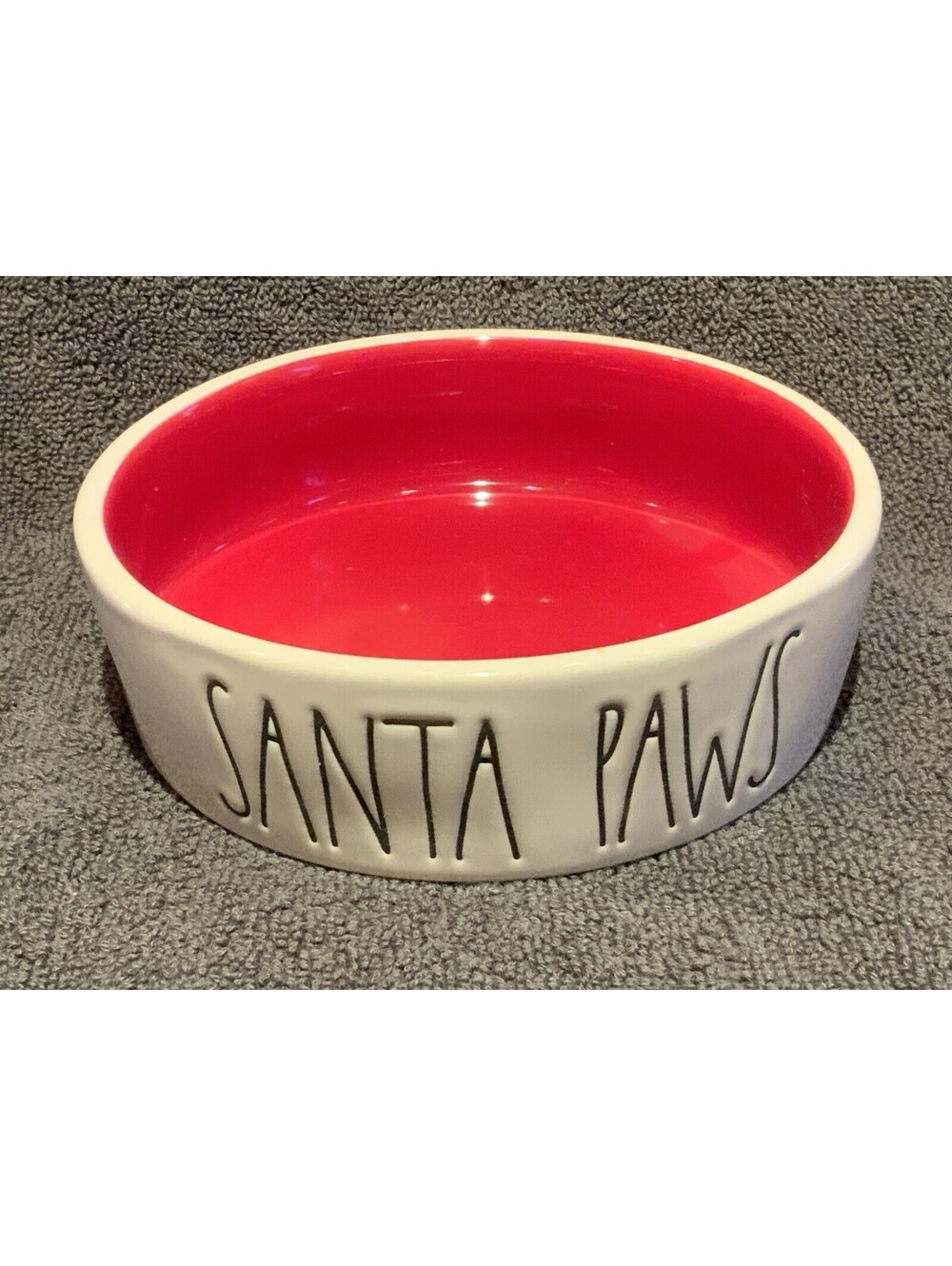 Rae Dunn 6”D ‘Santa Paws’ Small Pet Food/Water Bowl